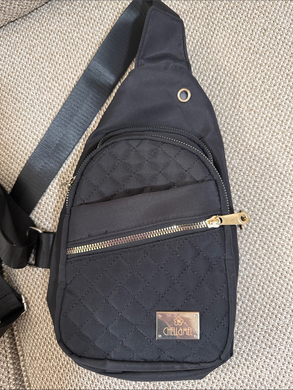 Small Black Quilted Crossbody Sling Bag